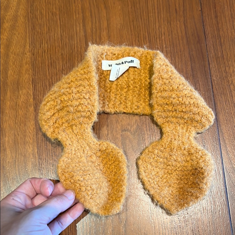 Misha & Puff Knitted Scarf in Mustard